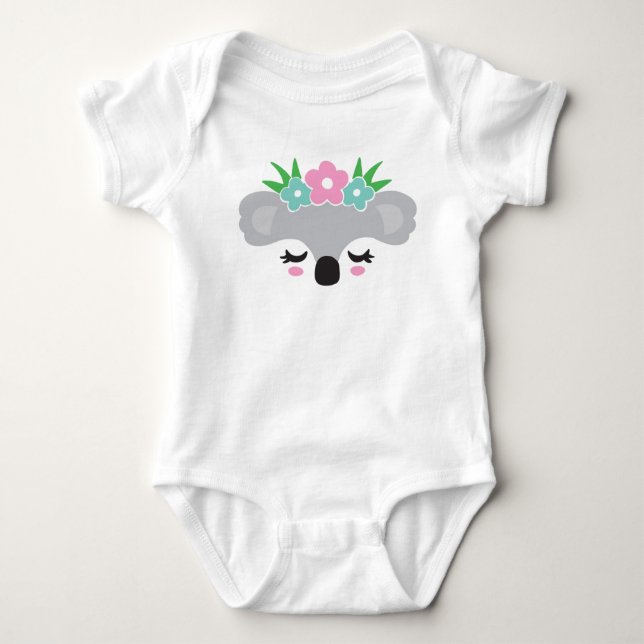 Body Para Bebé Koala y dormilón bebé Glowers (Anverso)