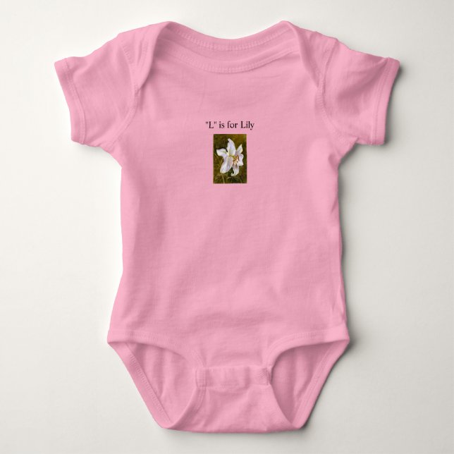 Body Para Bebé " L " es para bodysuit infantil de Lily (Anverso)