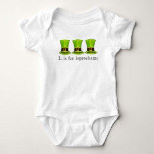 Body Para Bebé L es para Leprechaun Green Tophat St. Patrick's Da