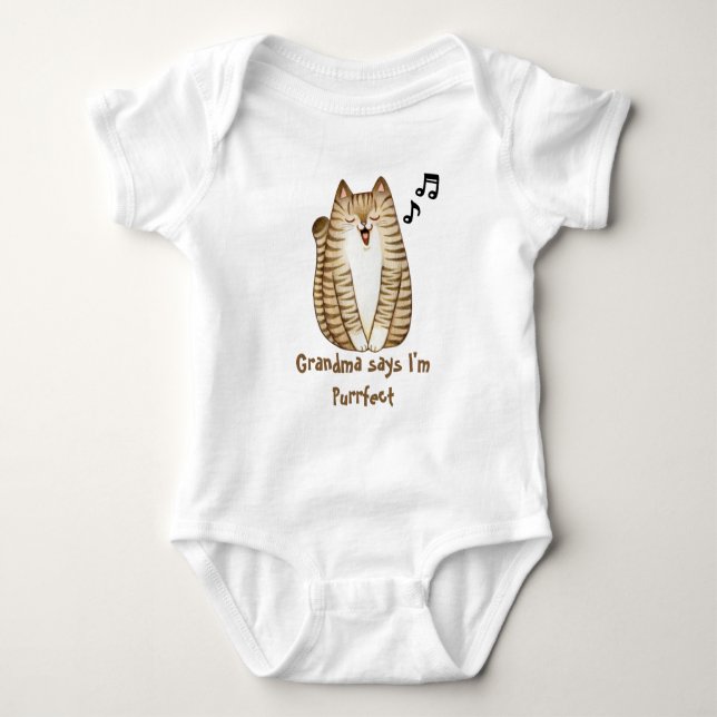 Body Para Bebé La abuela del gato Kitten, cantante gracioso, dice (Anverso)