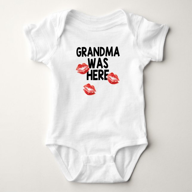 Body Para Bebé La abuela era aquí besa el mono del bebé (Anverso)