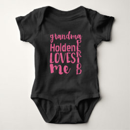 Body Para Bebé La abuela rosa personalizada me ama el periodo