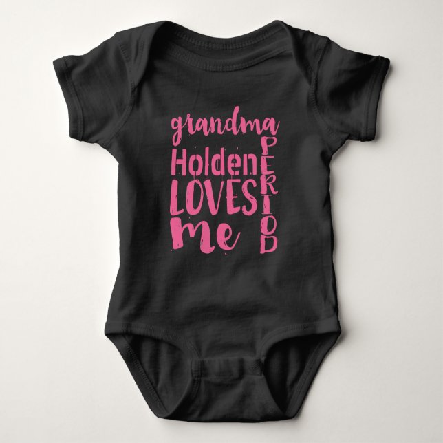 Body Para Bebé La abuela rosa personalizada me ama el periodo (Anverso)