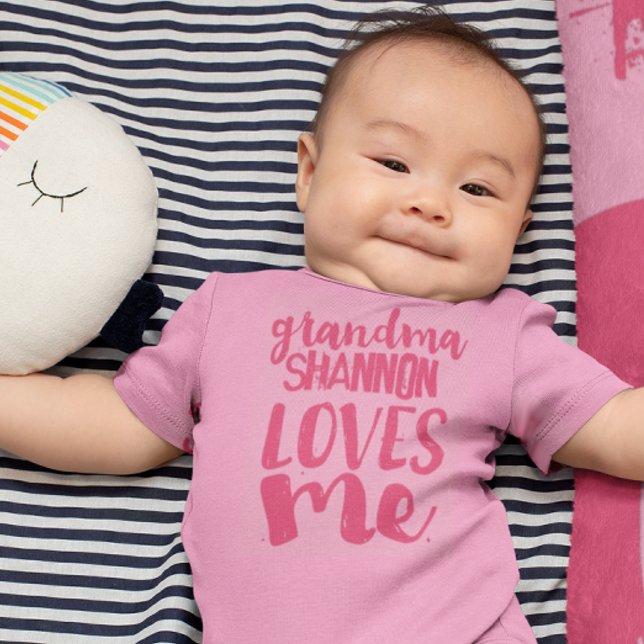 Body Para Bebé La abuela rosada personalizada del tutú ME AMA (Subido por el creador)