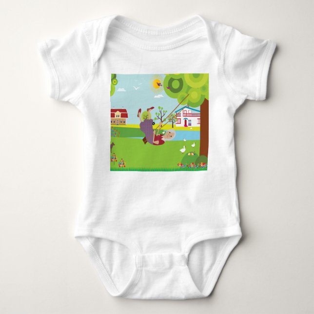 Body Para Bebé La abuela se balancea en el balancín (Anverso)