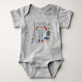 Body Para Bebé La acuarela francesa de París Doodles Onsie