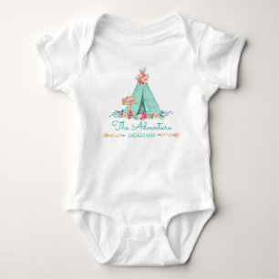 Body Para Bebé La aventura Boho Tribal TeePee comienza, niña