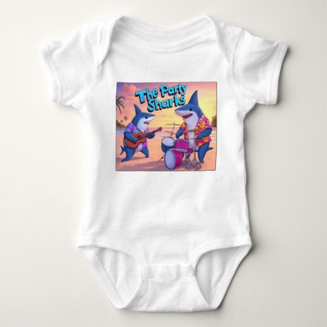 Body Para Bebé La banda de tiburones Fiestas (Anverso)