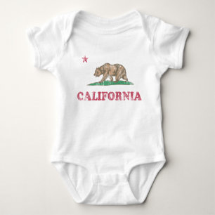 Body Para Bebé La bandera de California retra se descolora