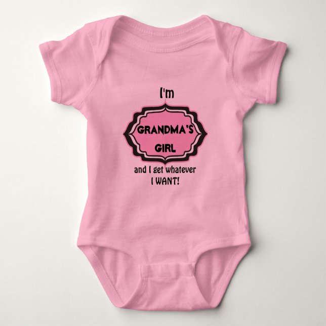Body Para Bebé La camiseta Chica de la abuela (Anverso)