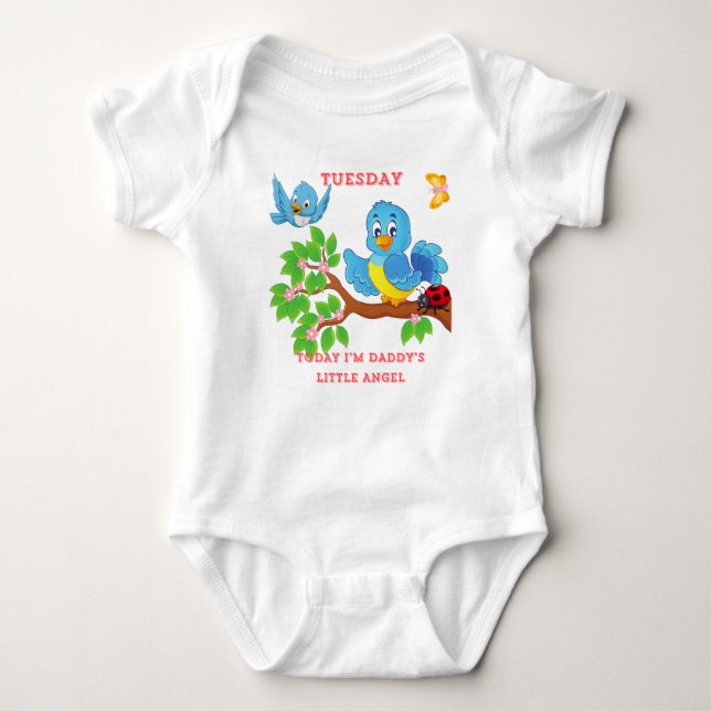 Body Para Bebé La camiseta del pequeño ángel de papá del martes (Anverso)