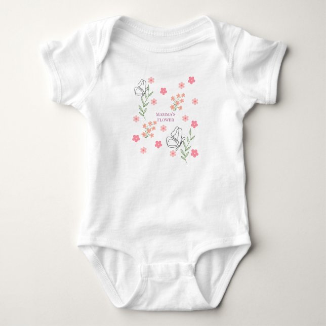 Body Para Bebé La flor de mamá (Anverso)