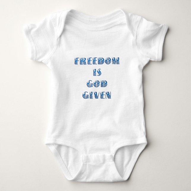 Body Para Bebé La libertad es dada por Dios, azul (Anverso)