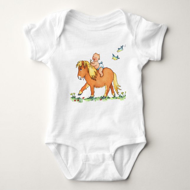 Body Para Bebé La llegada del bebé en el caballo del potro - (Anverso)