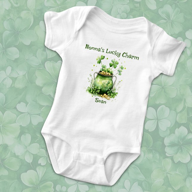 Body Para Bebé La Lucky Charm Shamrock Pot of Gold de Nonna (Subido por el creador)