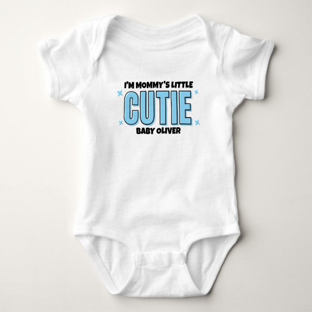 Body Para Bebé La mami azul pequeña cutie personalizada (Anverso)
