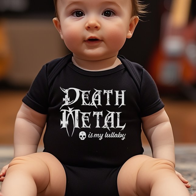 Body Para Bebé La muerte Metalizado es mi canción de cuna (The ideal cheeky baby shower gift for parents that love their metal.)