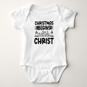 Body Para Bebé La Navidad comienza con Cristo-61491