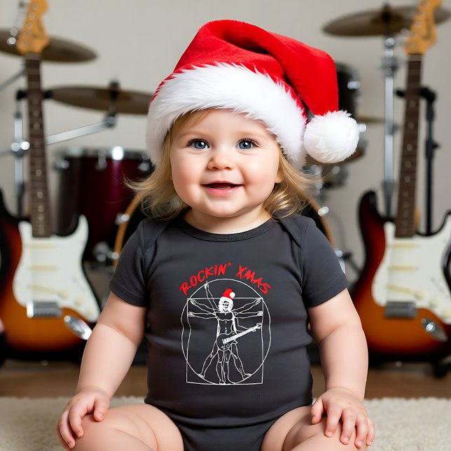 Body Para Bebé 🎵🎸🎄 La Navidad de bebé está rockeando (🎵🎸🎄 Baby's rocking Christmas Baby Bodysuit)