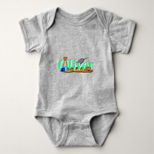 Body Para Bebé La nutria Oliver está en la playa