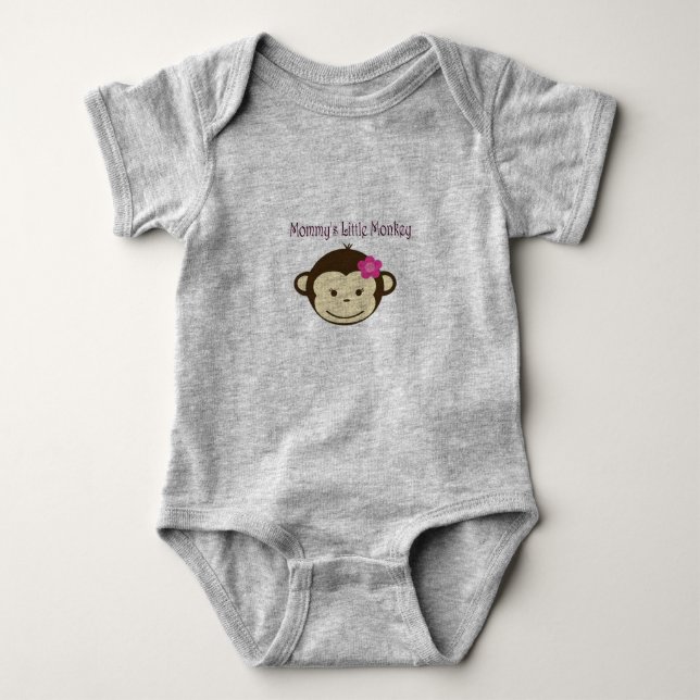 Body Para Bebé La pequeña camiseta de la mamá del bebé mono (Anverso)