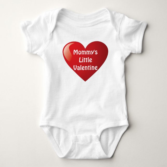 Body Para Bebé La pequeña camiseta de San Valentín de mamá (Anverso)