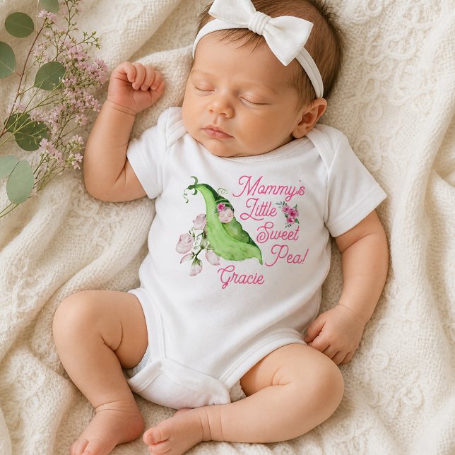 Body Para Bebé La pequeña dulce flor de mamá (Mommy's Little Sweet Pea Baby Bodysuit)