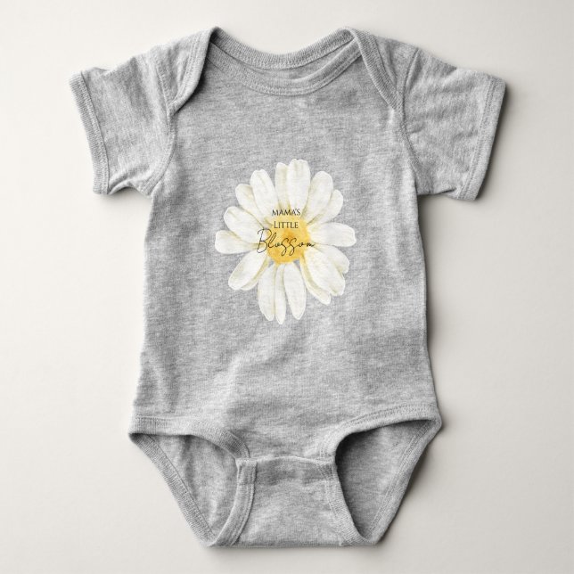 Body Para Bebé La pequeña flor de mamá Cute Daisy Gris (Anverso)