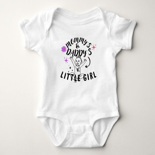 Body Para Bebé La pequeña niña de mamá y papá (Anverso)