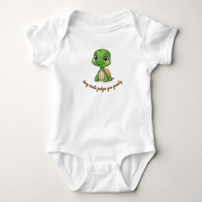 Body Para Bebé La pequeña tortuga te juzga (Anverso)