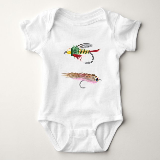Body Para Bebé La pesca vuela los señuelos insecto y piscardos (Anverso)