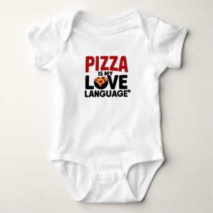 Body Para Bebé La pizza es mi lengua de amor