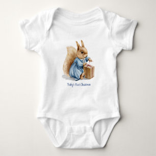 Body Para Bebé La primera Navidad del bebé   Cute Squirrel