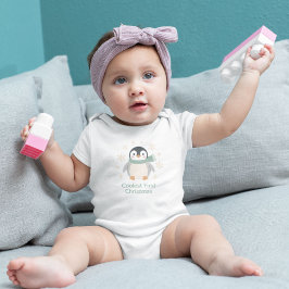 Body Para Bebé La primera Navidad más genial Pingüino adorable Fi