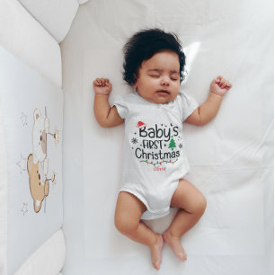 Body Para Bebé La primera nieve del sombrero de sombrero de Santa