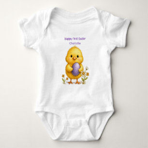 Body Para Bebé La primera Pascua del bebé Pollito lindo con huevo