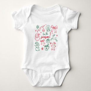 Body Para Bebé La temporada - Doodle de Navidad