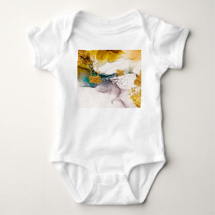 Body Para Bebé La ternura pastel: arte de los remolinos dorados.