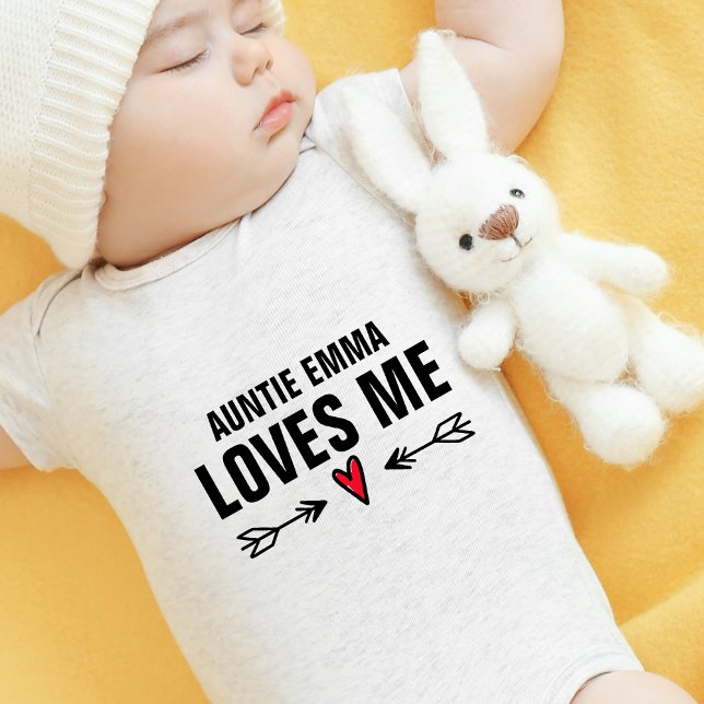 Body Para Bebé La tía Nombre Me Ama (Auntie Name Loves Me Baby Bodysuit)