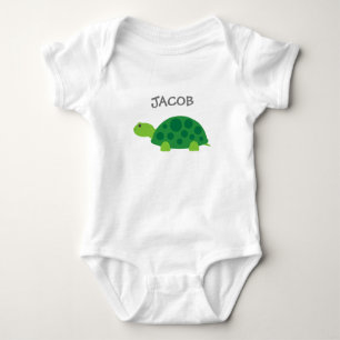Body Para Bebé La tortuga verde linda personalizada embroma el