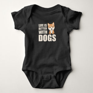 Body Para Bebé La vida de Shiba es mejor con perros animales dulc