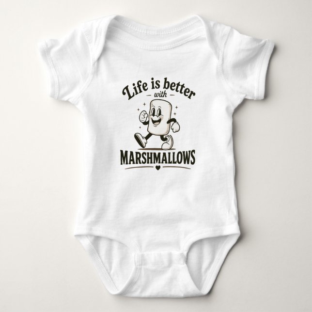 Body Para Bebé La vida es mejor con malvaviscos (Anverso)