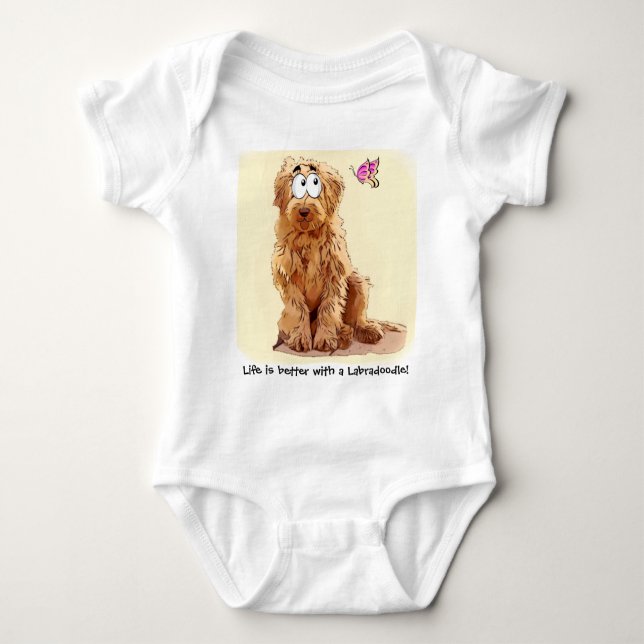 Body Para Bebé La vida es mejor con un Labradoodle (Anverso)