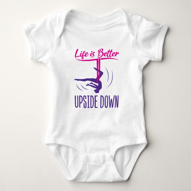 Body Para Bebé La Vida Es Mejor Yoga Aéreo Al revés (Anverso)