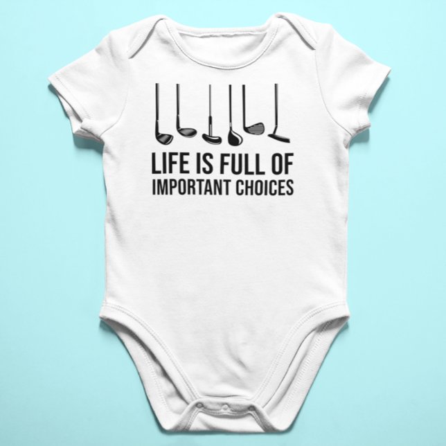 Body Para Bebé La vida está llena de importantes Navidades de gol (Life is Full Of Important Choices Golf Christmas Baby Bodysuit)