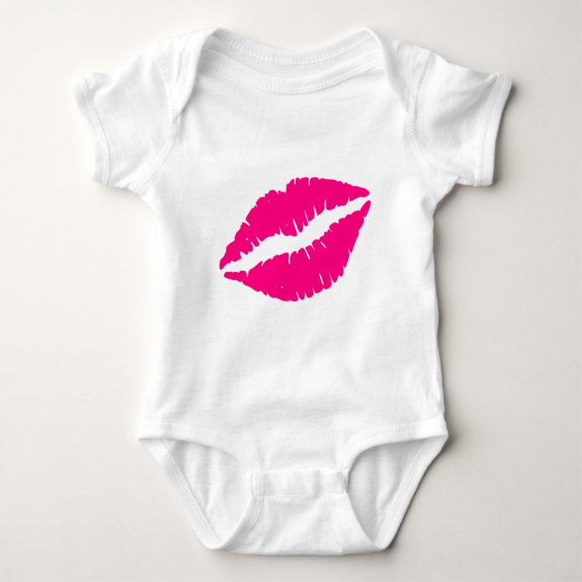 Body Para Bebé Labial rosa arte pop (Anverso)