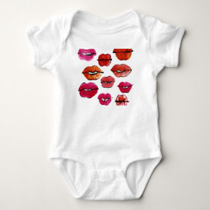 Body Para Bebé Labios de tinta y acuarela