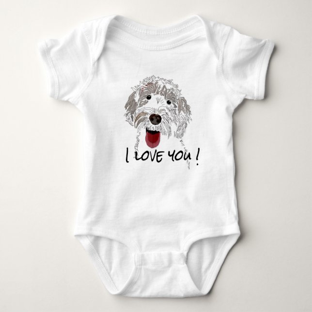 Body Para Bebé Labradoodle Te Amo (Anverso)