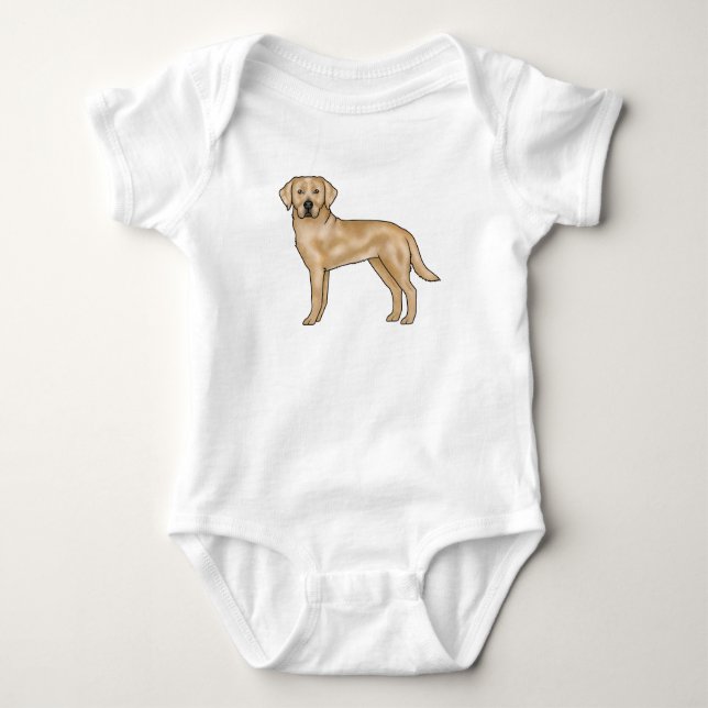 Body Para Bebé Labrador amarillo recuperador Personalizado Lab Pe (Anverso)