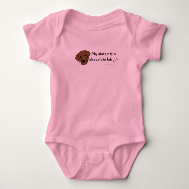 Body Para Bebé labrador chocolate (Anverso)